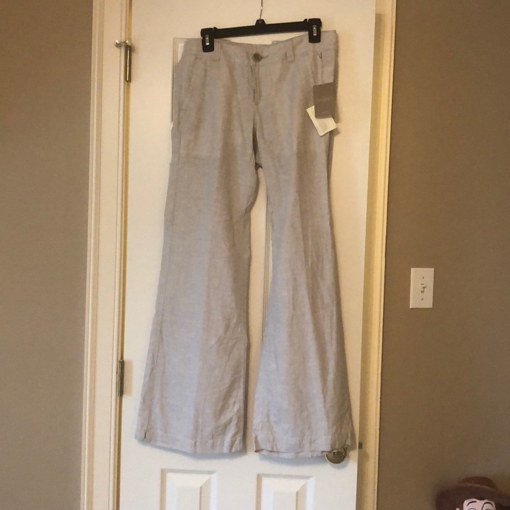 Anthropologie wide leg linen/cotton pants